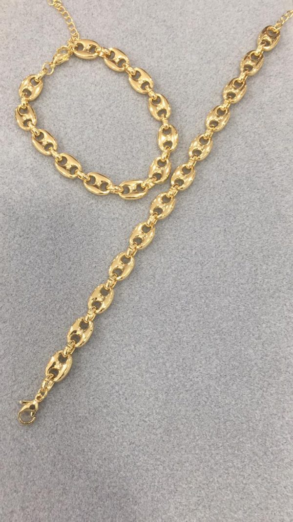 Brazalete tejido Gucci fino dorado