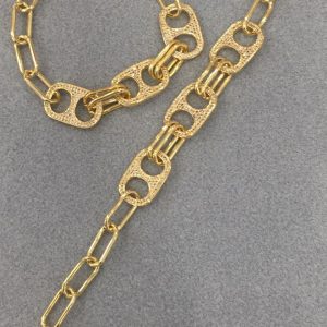 Brazalete eslabón Gde. Soda Tape dorado