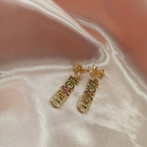 Aretes Colgantes ini zirconias Multi Colors LOVED