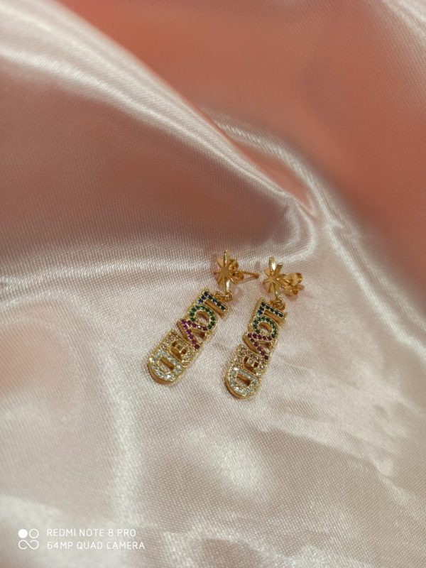 Aretes Colgantes ini zirconias Multi Colors LOVED