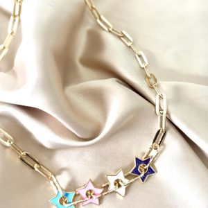 Chocker Slabon multi color estrellas full colors