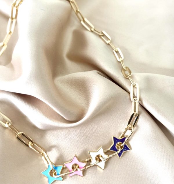 Chocker Slabon multi color estrellas full colors